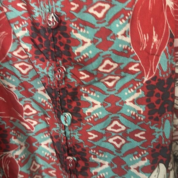 Johnny Was 100% Silk Ikat Blouse M - Picture 5 of 10